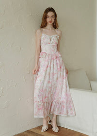 Blush Whispers Dress | Romantic Pink Floral Vintage Dress