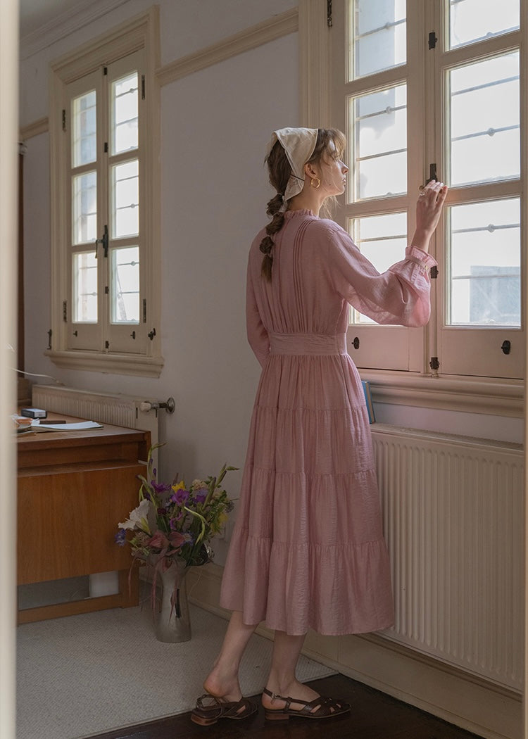 Daydream Romantic Vintage Tiered Long Sleeve Dress(2COLOR)