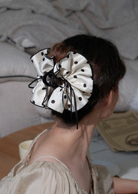 Dot Muse Ribbon Polka Ruffle Claw Clip