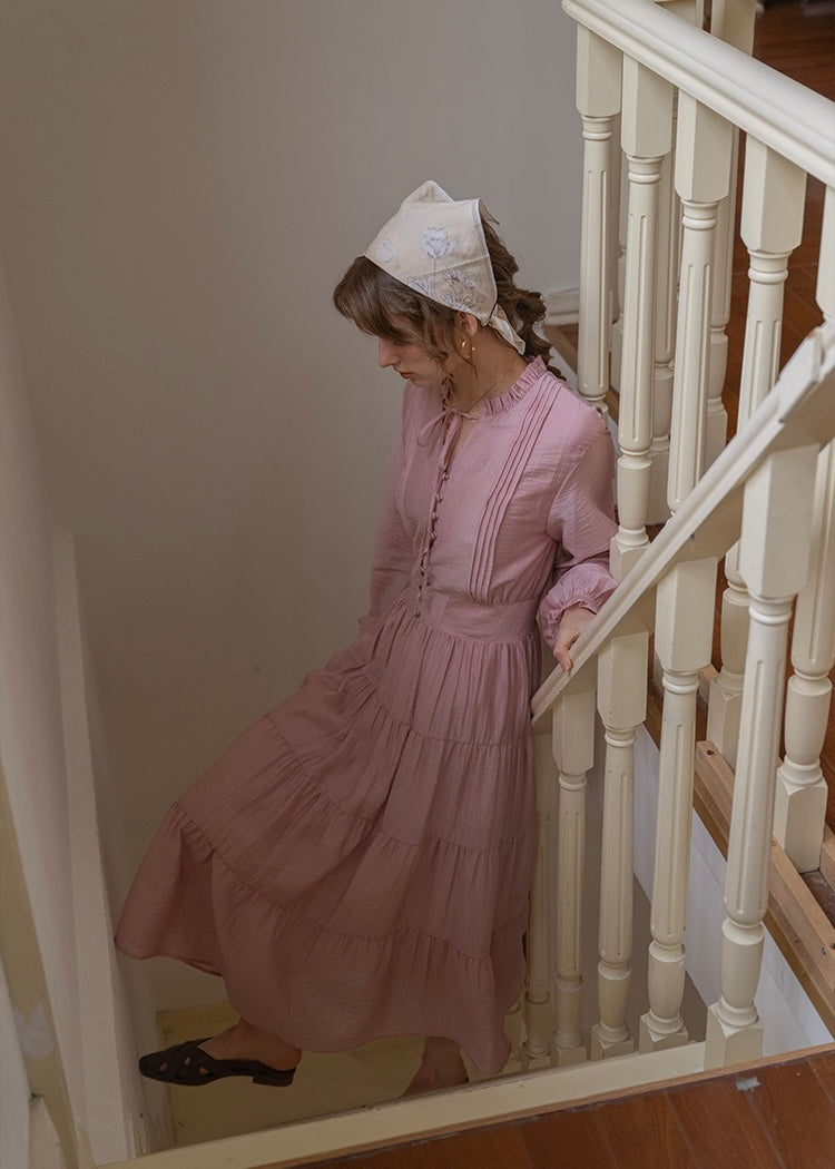 Daydream Romantic Vintage Tiered Long Sleeve Dress(2COLOR)