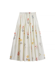 Wildflower Poem Skirt | Vintage Floral A-Line Skirt