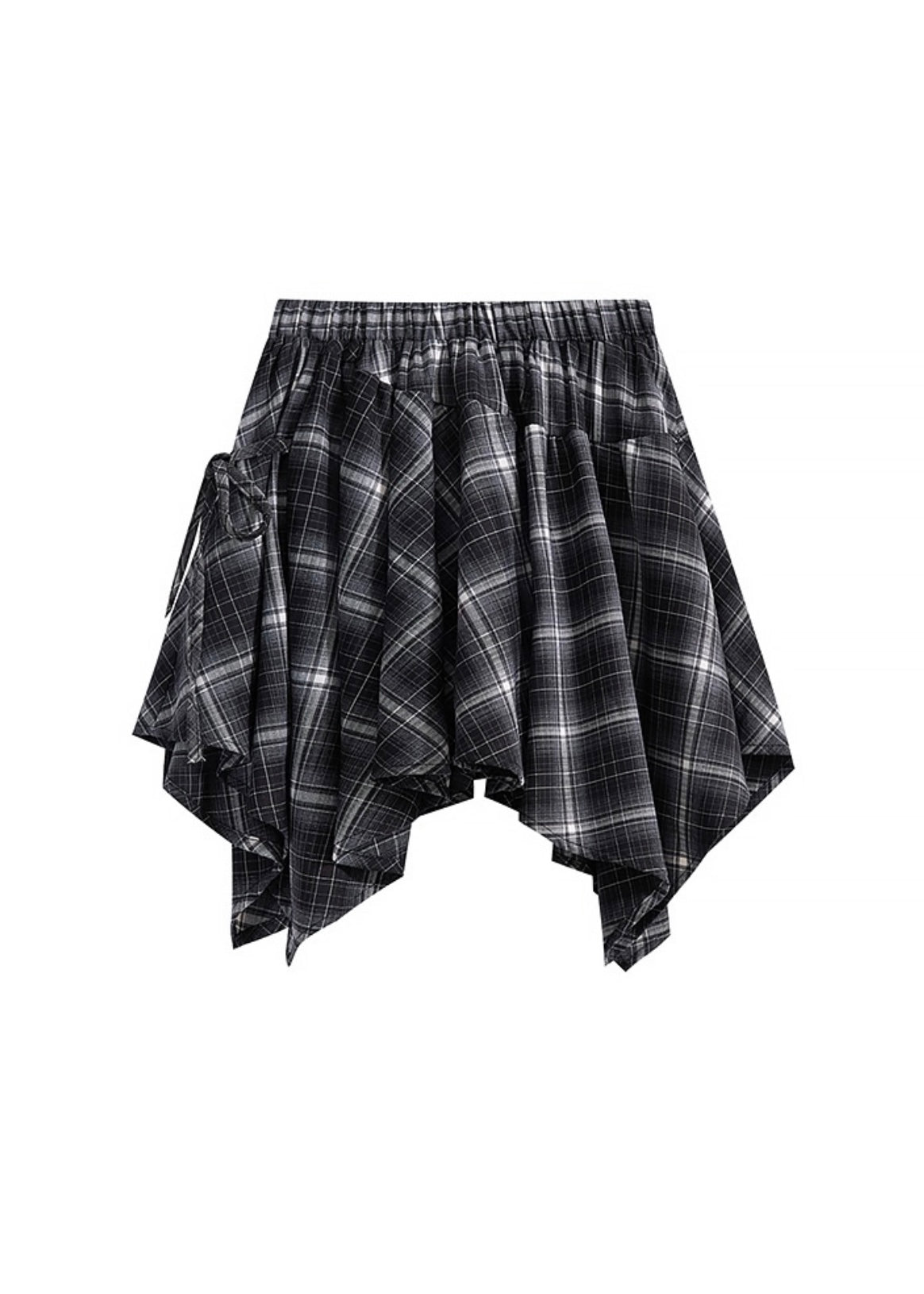 Twilight Plaid Wrap Skirt | Asymmetrical High Waist Checkered Skirt