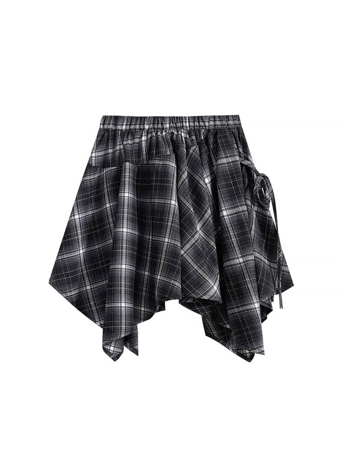 Twilight Plaid Wrap Skirt | Asymmetrical High Waist Checkered Skirt
