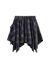 Twilight Plaid Wrap Skirt | Asymmetrical High Waist Checkered Skirt