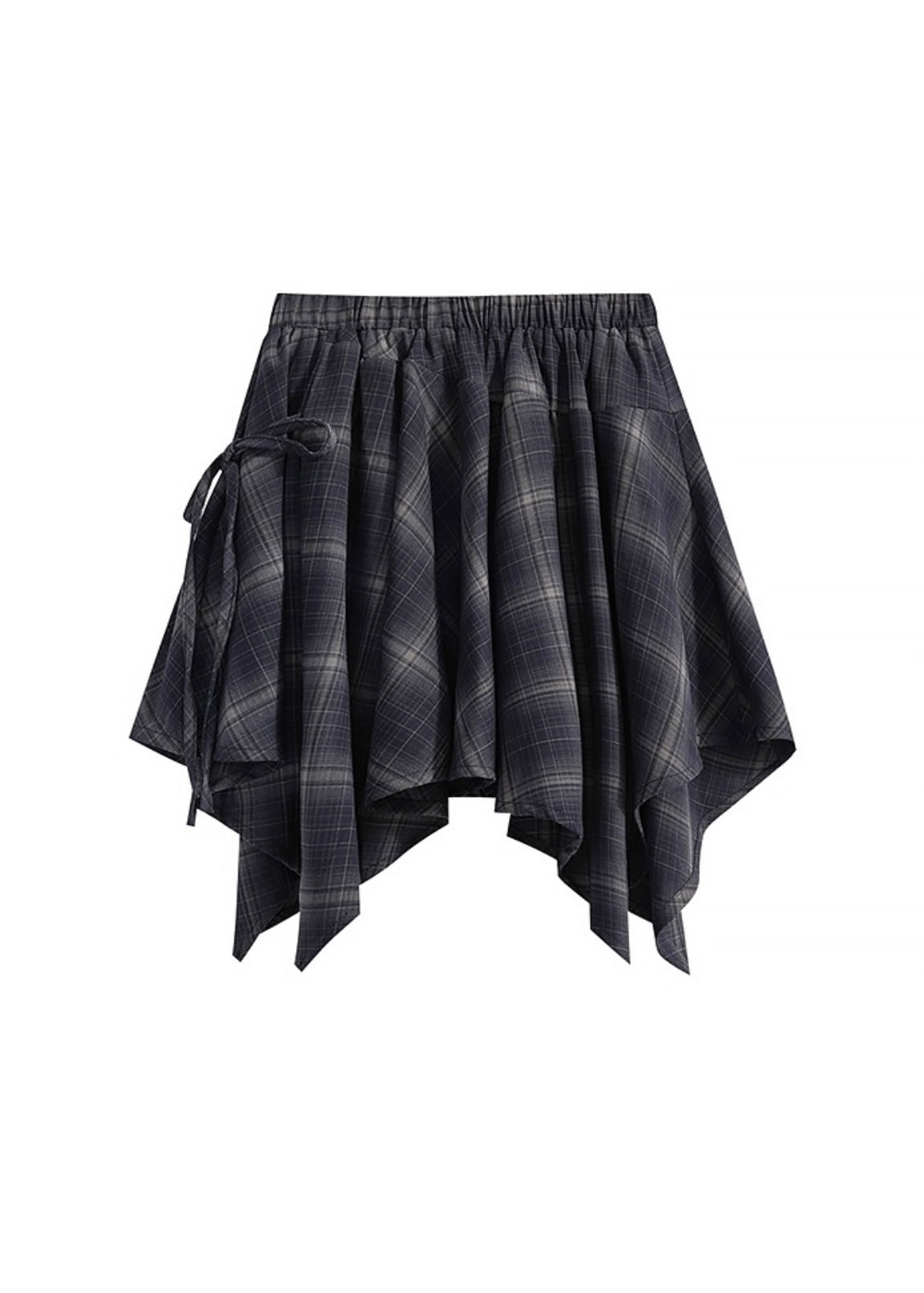 Twilight Plaid Wrap Skirt | Asymmetrical High Waist Checkered Skirt