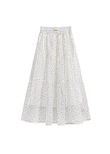 Polka Dot Tiered White Flowy Skirt