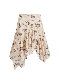 Velour Paisley Asymmetrical Midi Skirt(2COLOR)