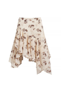 Velour Paisley Asymmetrical Midi Skirt(2COLOR)