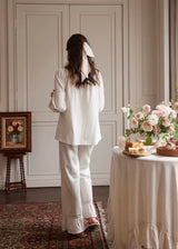 Lace & Ribbon Long Sleeve Vintage Pajama Set
