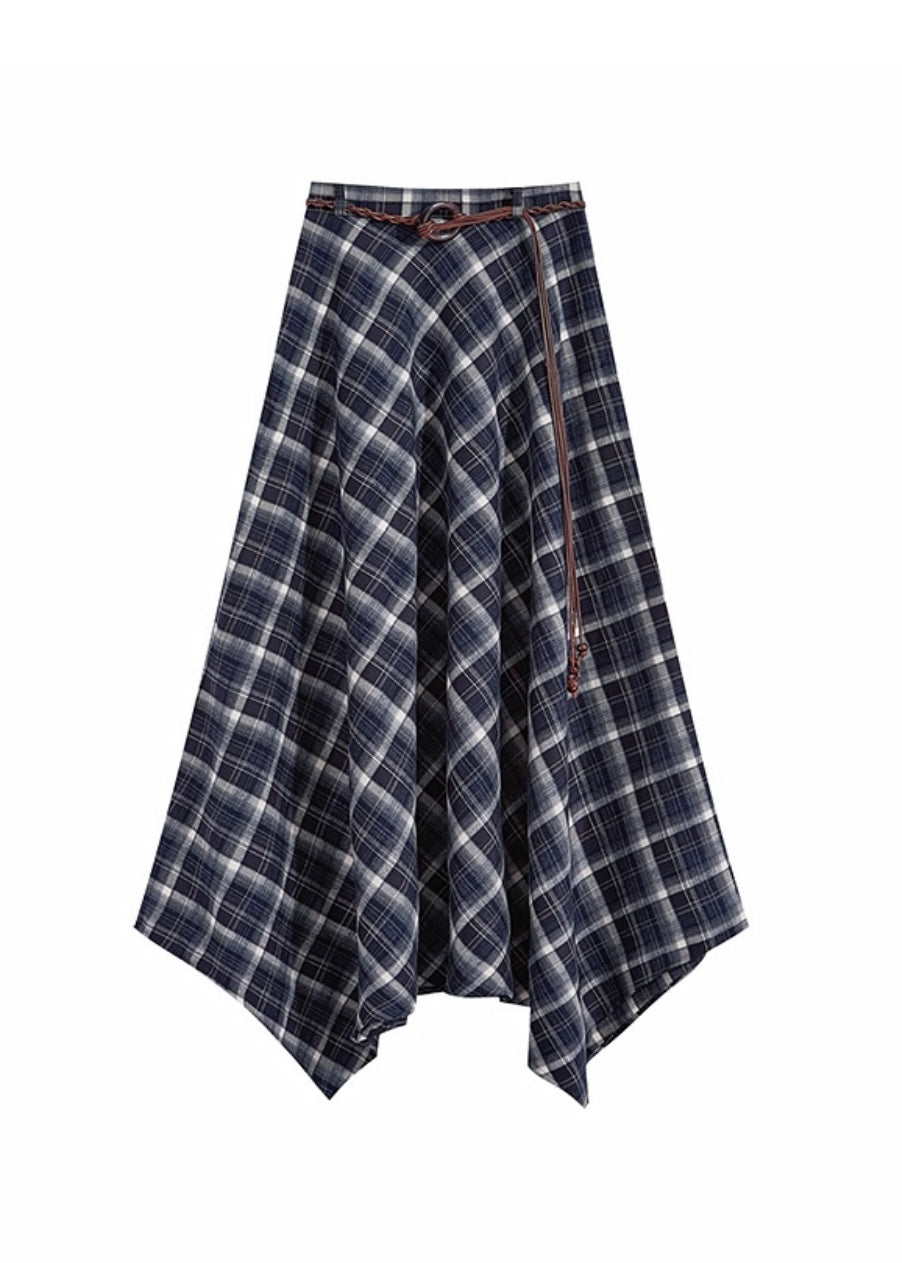Autumn Story Plaid High Waist Vintage Skirt(3COLOR)