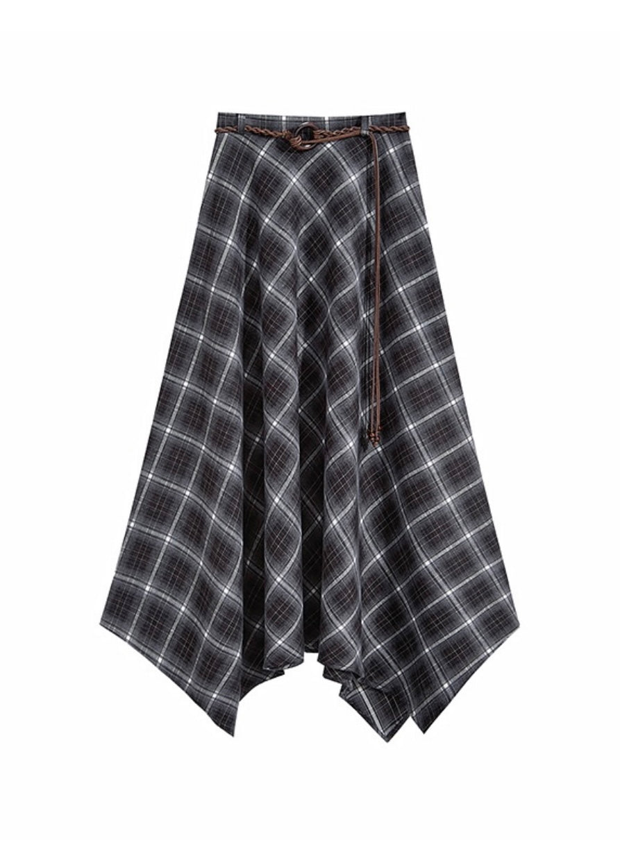 Autumn Story Plaid High Waist Vintage Skirt(3COLOR)