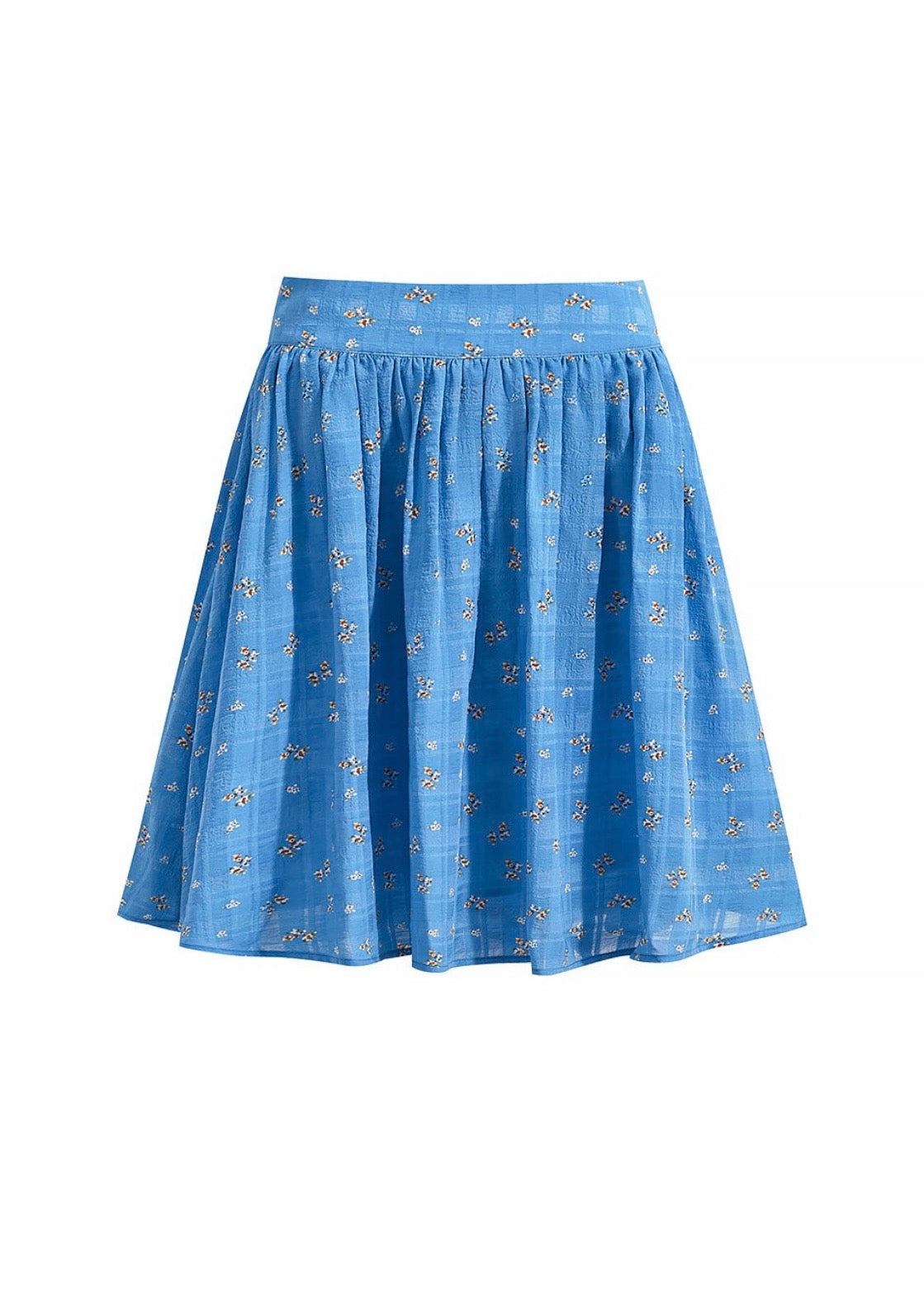 Blue Meadow Floral Flare Skirt
