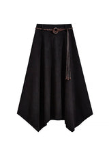 Autumn Muse Asymmetric High Waist Midi Skirt