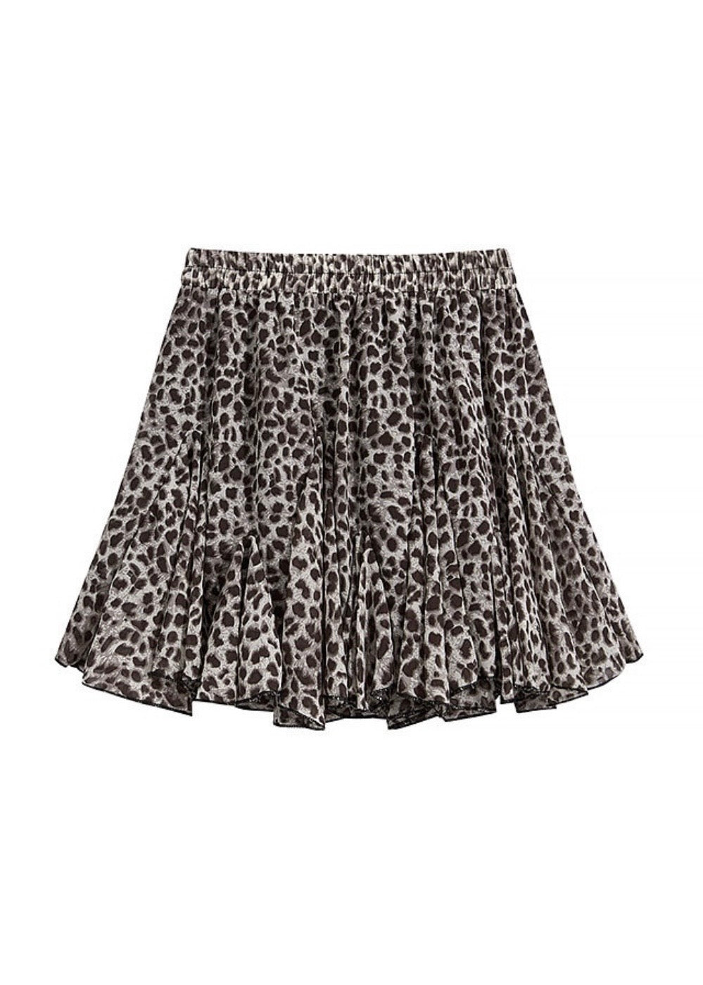 Leopard Print Pleated Mini Skirt