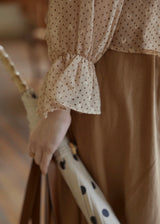 Vintage Polka Dot Ribbon Tie Chiffon Blouse