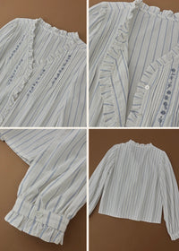 Léonie Embroidered Stripe Blouse