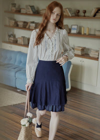 Léonie Embroidered Stripe Blouse