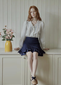 Léonie Embroidered Stripe Blouse