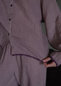 Evening Plum Cotton Gauze Long Sleeve Loungewear Set