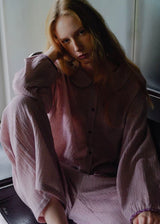 Evening Plum Cotton Gauze Long Sleeve Loungewear Set