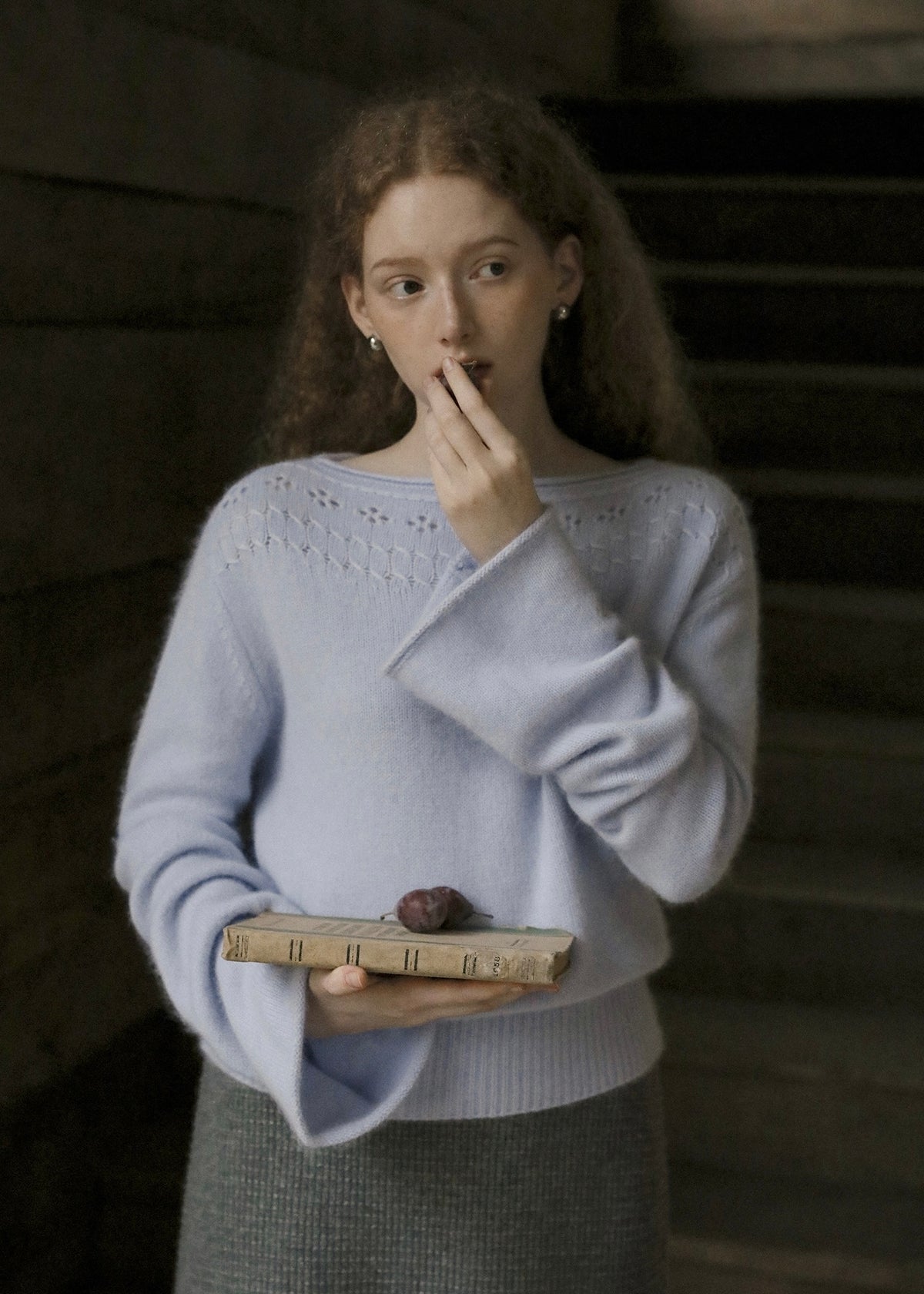 Soft Reverie Eyelet Knit Sweater(2COLOR)