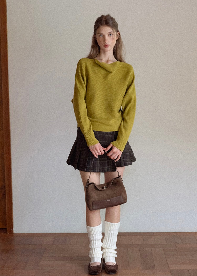 Soft Rhythm Boat-Neck Knit Top