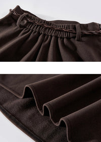 Belted Handkerchief Hem Maxi Skirt