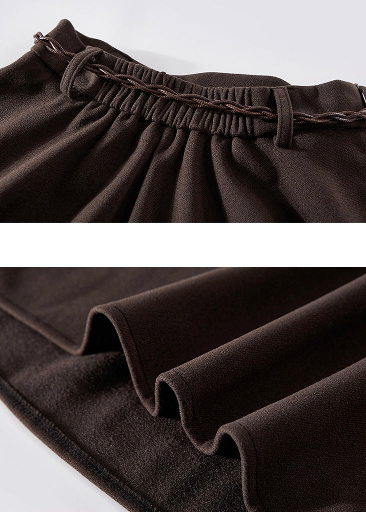 Belted Handkerchief Hem Maxi Skirt