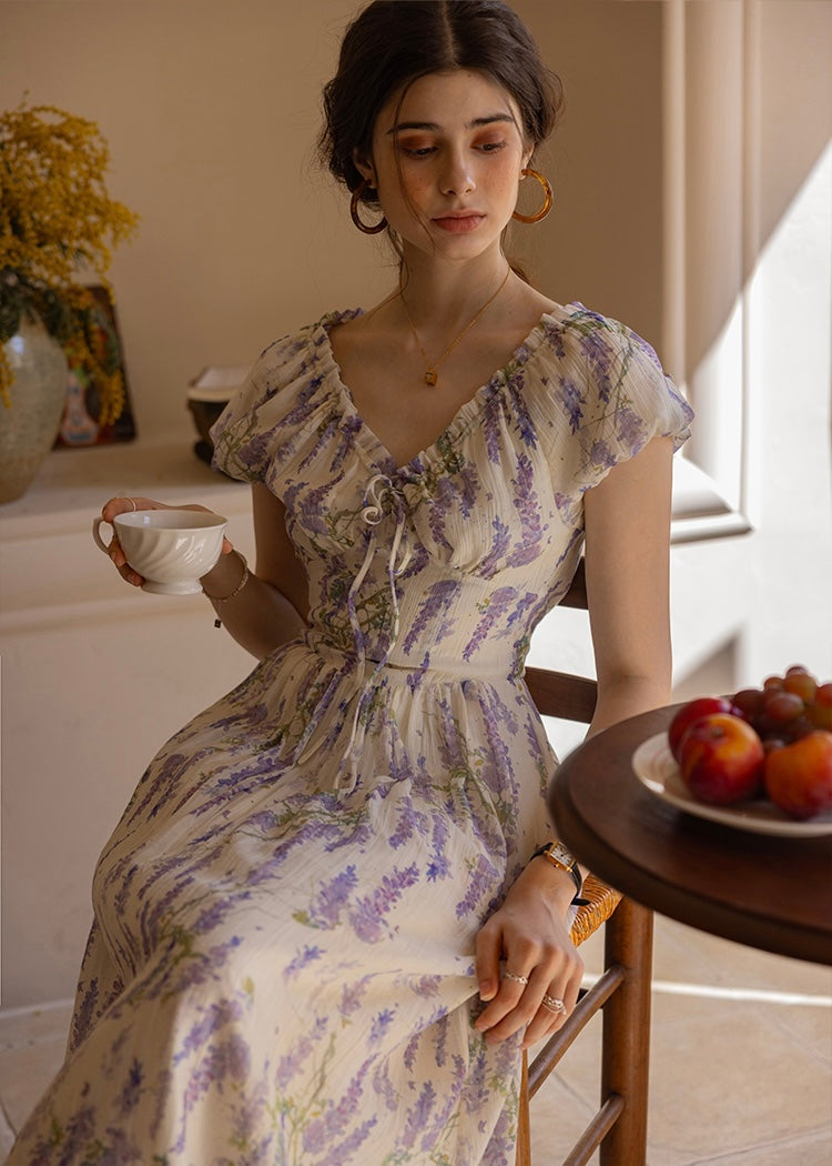 Wisteria Bloom Dress | Romantic Lavender Floral Summer Dress