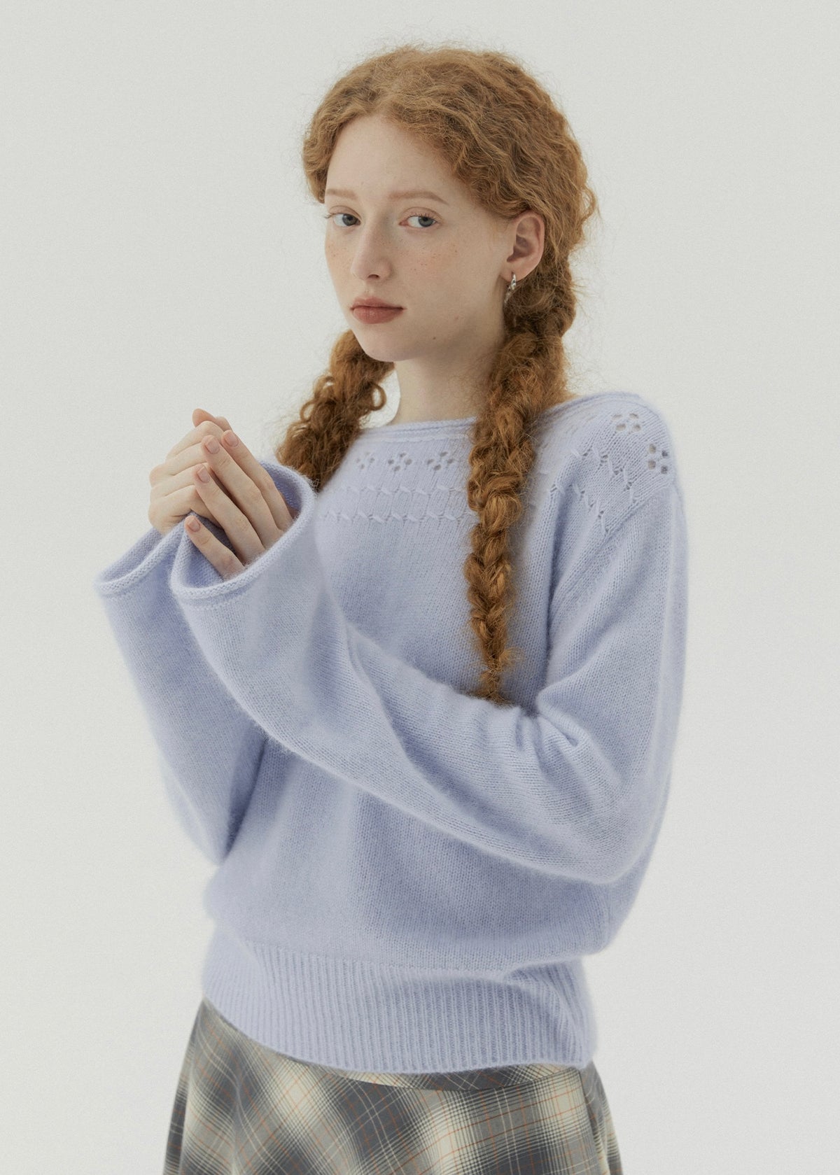 Soft Reverie Eyelet Knit Sweater(2COLOR)