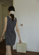 Midnight Daisy Mini Dress | Vintage Navy Floral Sleeveless Dress