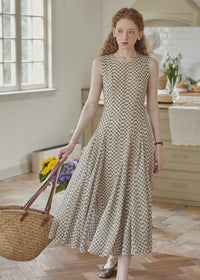 Countryside Gingham Seersucker Sleeveless Ballet Dress