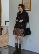 Cocoa Dusk Vintage Wool Blend Toggle Knit Cardigan