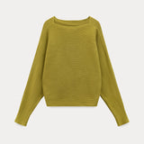Soft Rhythm Boat-Neck Knit Top
