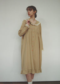 Honey Dot Lace Collar Cotton Nightdress