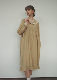 Honey Dot Lace Collar Cotton Nightdress
