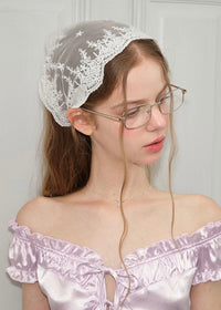 Laceveil Hair Scarf Vintage Floral Embroidered Headpiece
