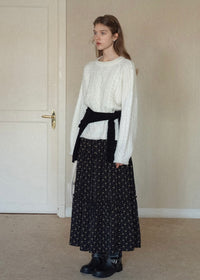 Snowfield Soft Ivory Cable Knit Sweater