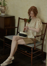 Morning Poem Pintuck Blouse | Vintage Floral Cream Top
