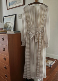 Echoes of Time Classic Stripe Long Sleeve Dress