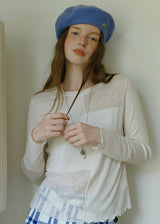 Vintage Lace Patchwork Long Sleeve Knit Top