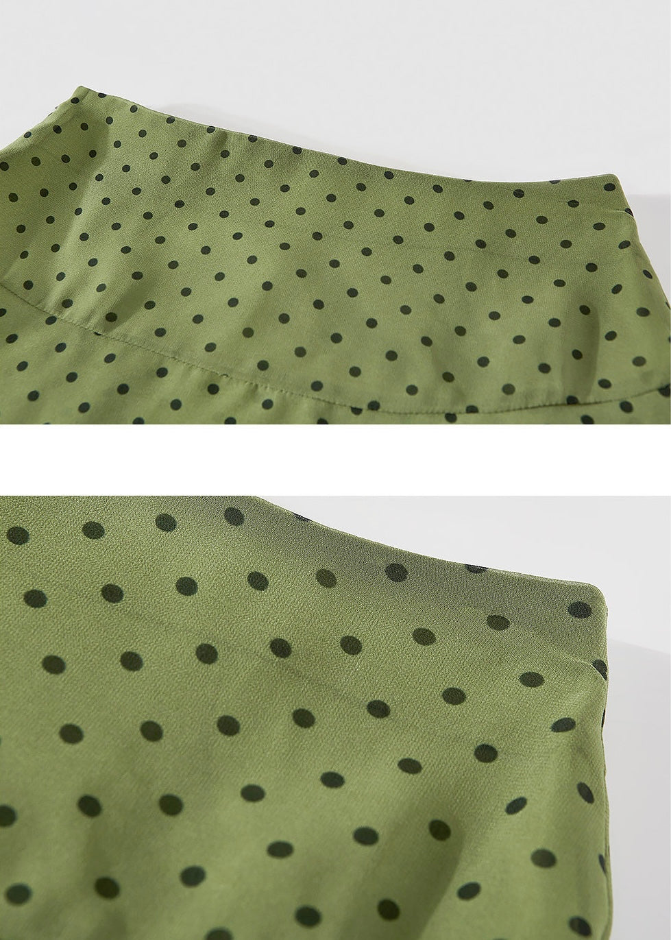 Sage Green Polka Dot Sheer Ruffle Flare Midi Skirt