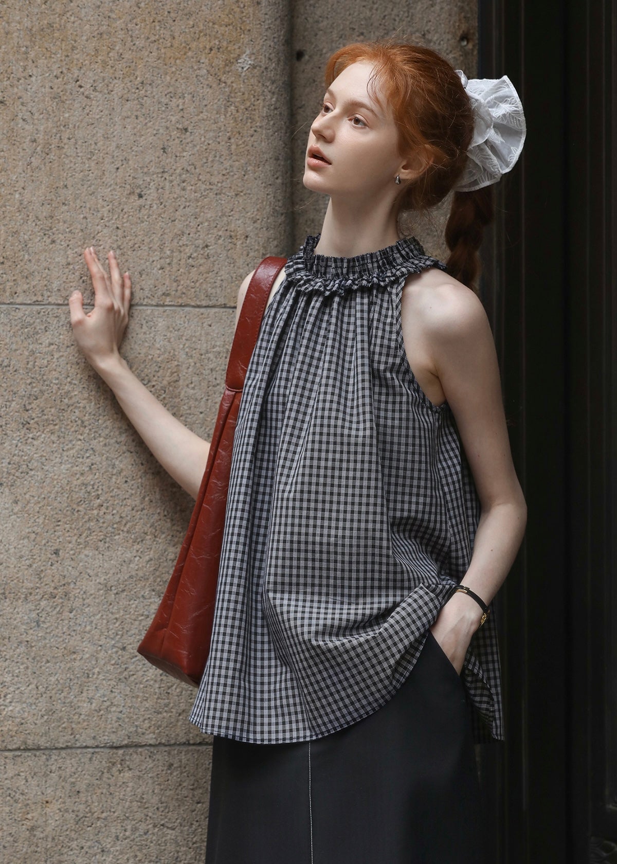 Clair de Lune Check Blouse | Romantic Gingham Summer Top