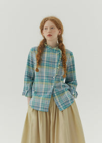 Autumn Reverie Plaid Ruffle Blouse