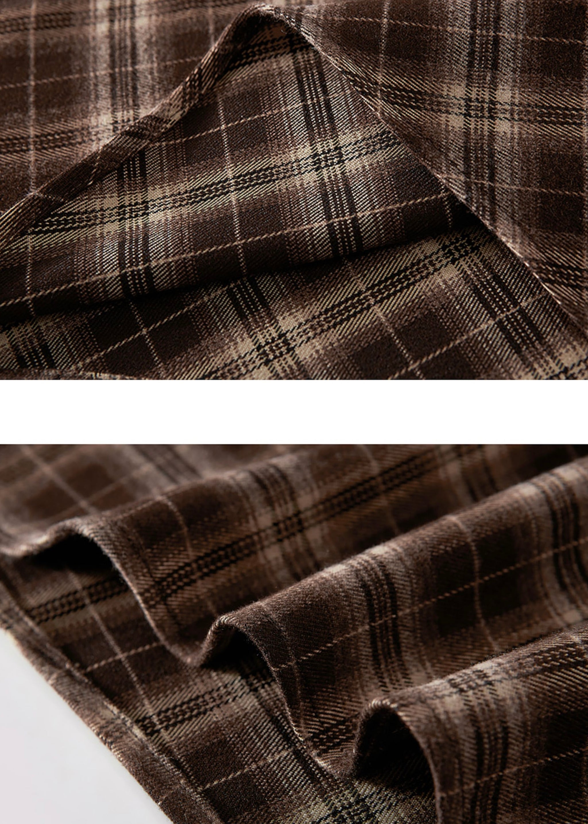Autumn Waltz Asymmetric Brown Plaid Midi Skirt