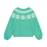 Snowfall Nordic Fair Isle Fuzzy Knit Sweater(2COLOR)