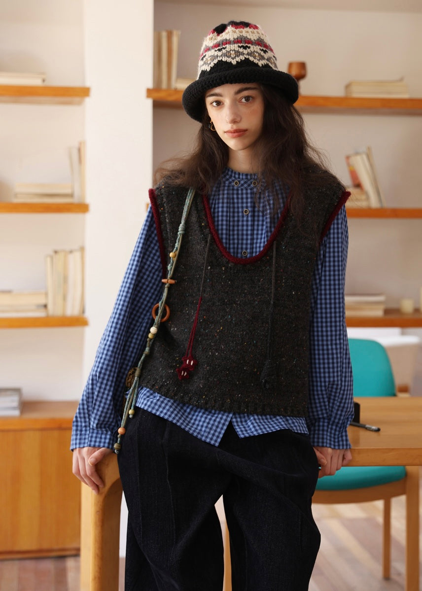 Reversible Vintage Wool Knit Vest(2COLOR)