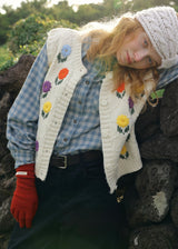 Vintage Daisy Embroidered Knit Vest