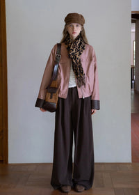 Muted Rose Vintage Faux Leather Jacket