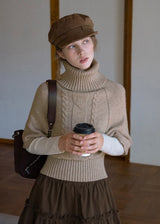 Old Memory Vintage Cable Wool Turtleneck Sweater
